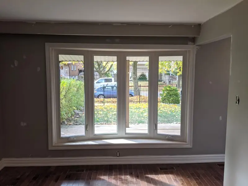 Inside view of a newly installed vinyl window